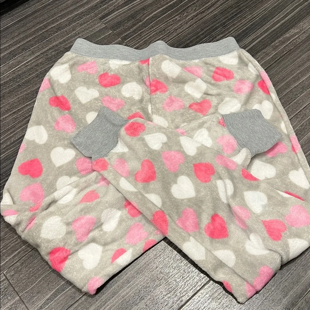 Heart Patterned Fleece Pajama Pants - Picture 5 of 6